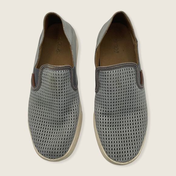 Olukai Pehuea Gray Mesh Fabric & Rubber Slip On Sneaker Flat Loafer 7.5 - Picture 3 of 9